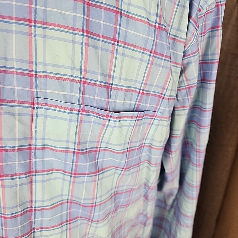Vineyard Vines On The Go Shirt Men's XXL Blue Pink Plaid OTG Performance LS Brr - Picture 5 of 8